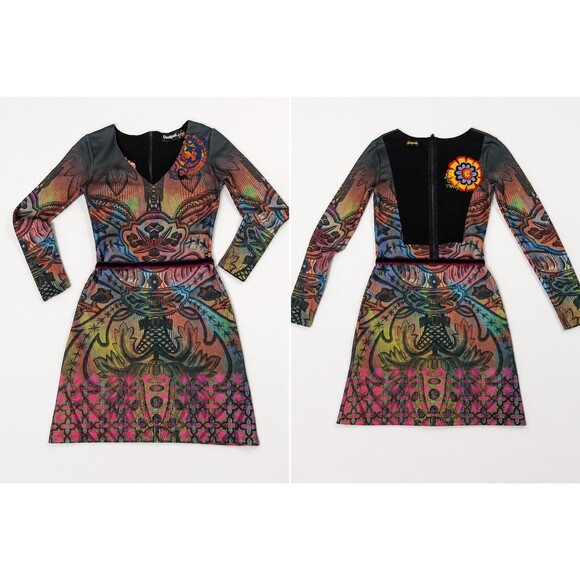 Desigual Dresses & Skirts - Desigual Tenfort Ponte Bohemian Dress Womens Multicolor Boho Grunge MiniSmall